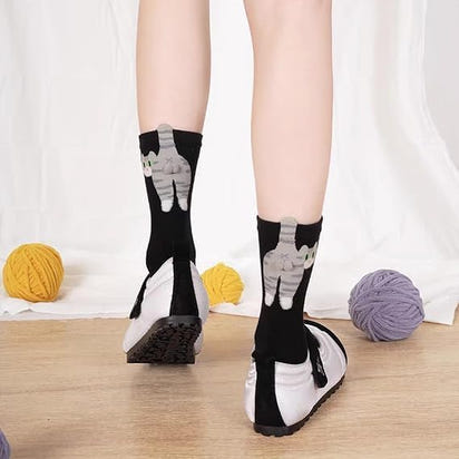 Cute Cat Socks with Fuzzy Balls