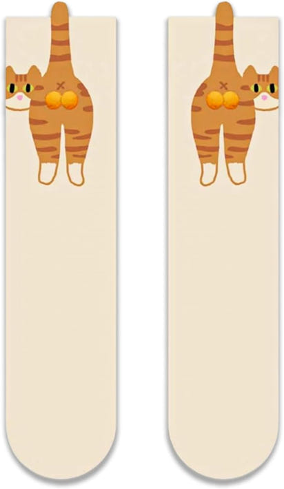 Cute Cat Socks with Fuzzy Balls