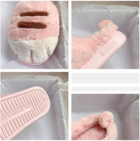 Cute Cat Paw Fluffy House Slippers